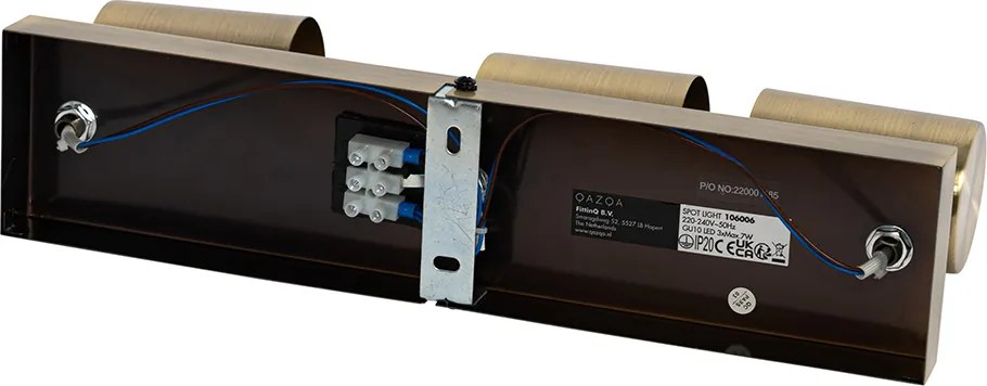 Nowoczesna lampa sufitowa brązowa 3-punktowa regulowana prostokątna - Jeana