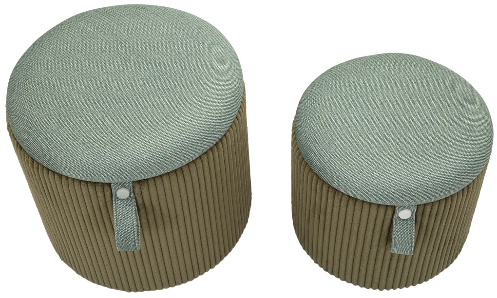 Zestaw puf ze schowkiem BOLZANO, Ø 38 cm, Ø 32 cm