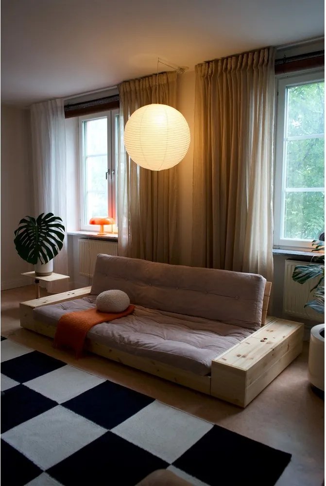 Jasnobrązowa sztruksowa rozkładana sofa 244 cm Base – Karup Design