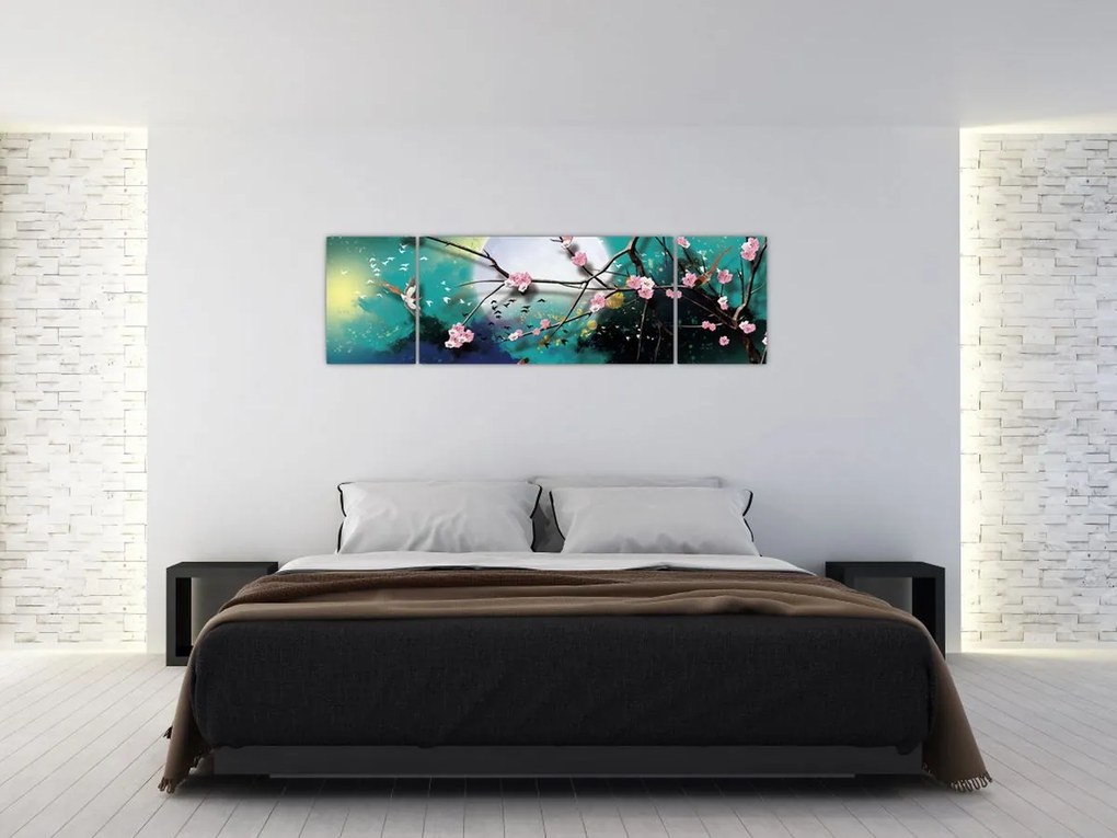 Obraz - Drzewo, grafika (170x50 cm)