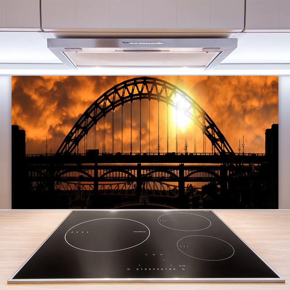 Panel Szklany do Kuchni Monumentalna Konstrukcja Mostu