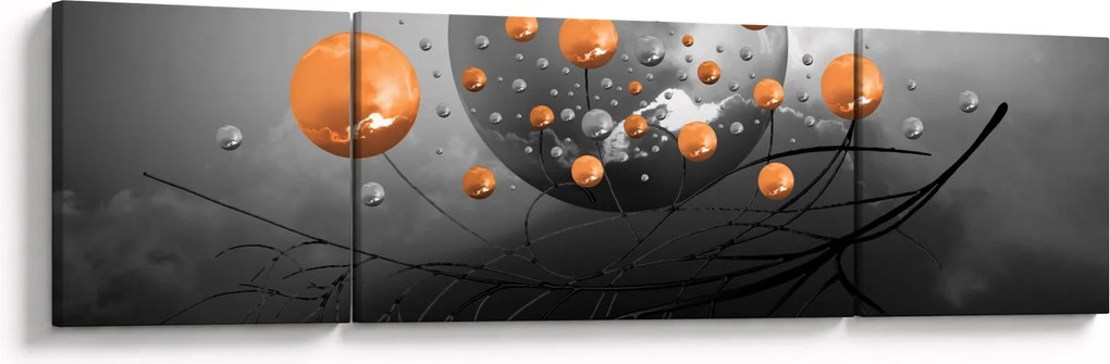 Obraz pomarańczowych kul (170x50 cm)