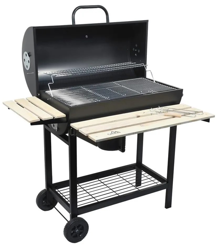 Grill węglowy czarny/drewno