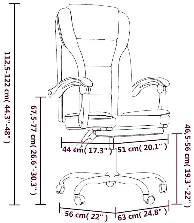 Ciemnoszare krzesło biurowe z podnóżkiem - Duncan