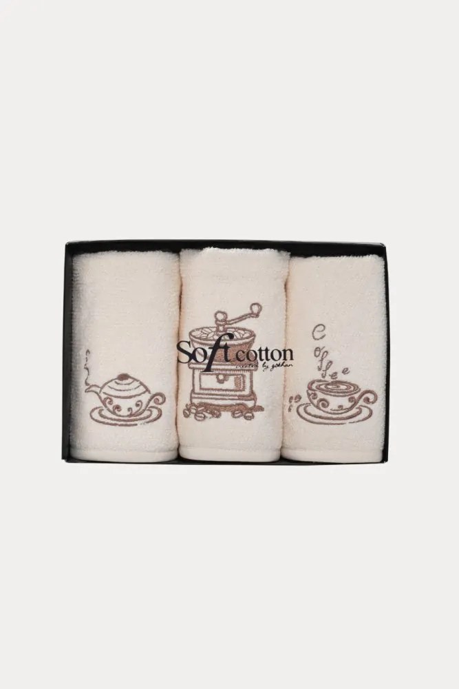 Ręczniki kuchenne COFFEE, 3 szt Beżowy