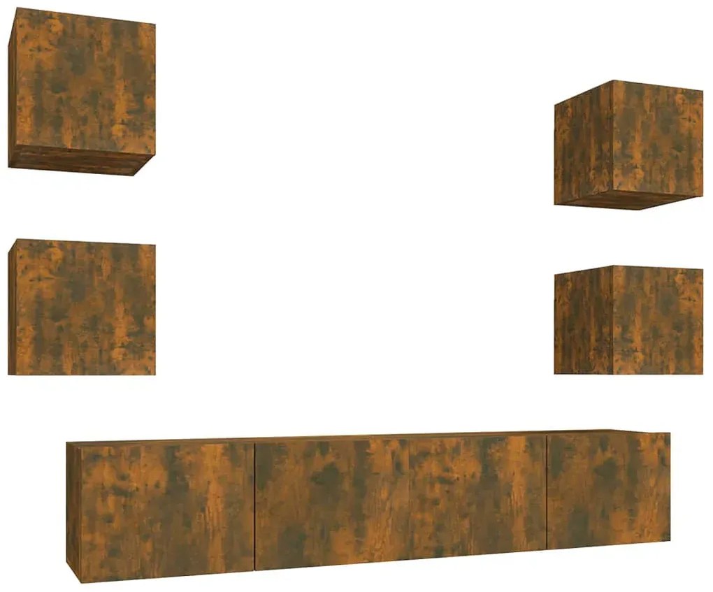 Zestaw mebli rtv do salonu przydymiony dąb E2-B90