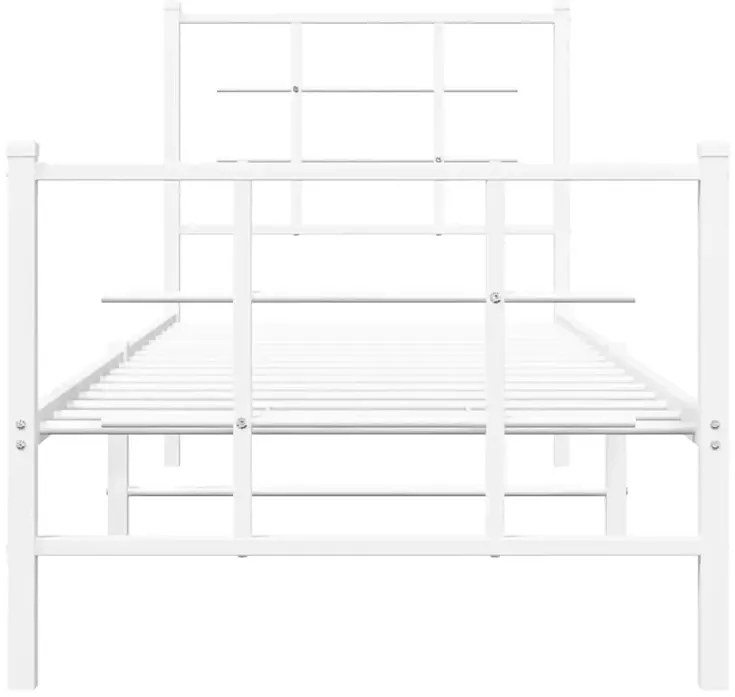 Białe pojedyncze łóżko metalowe 80x200 cm A4-B83