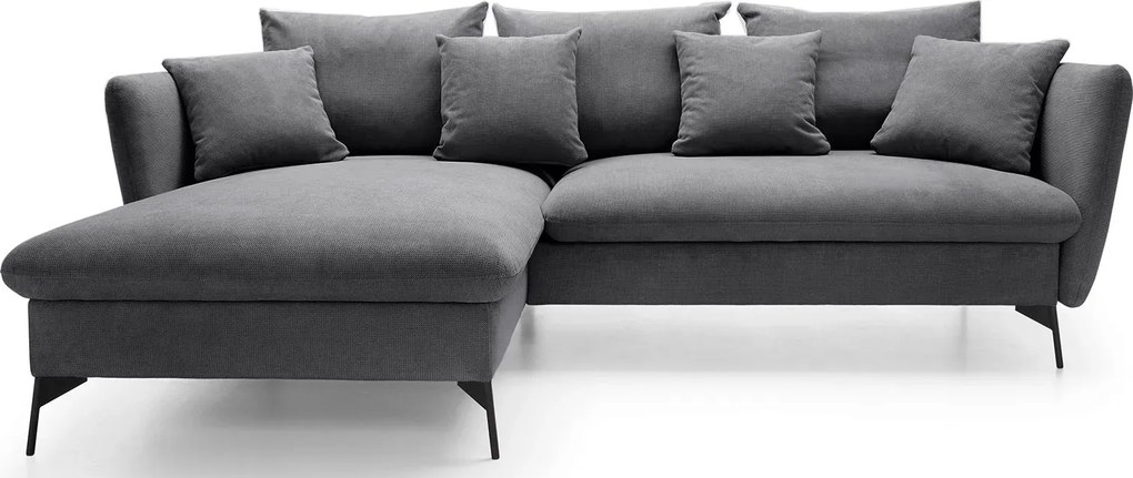 Ciemnoszara kanapa narożna rozkładana N8-C33