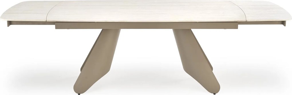 Rozkładany stół z blatem ze spieku w kolorze trawertynu Salix Halmar