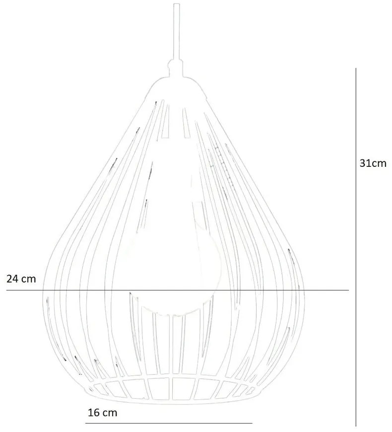 Czarna lampa wisząca z metalowym kloszem ø 24 cm – Opviq lights