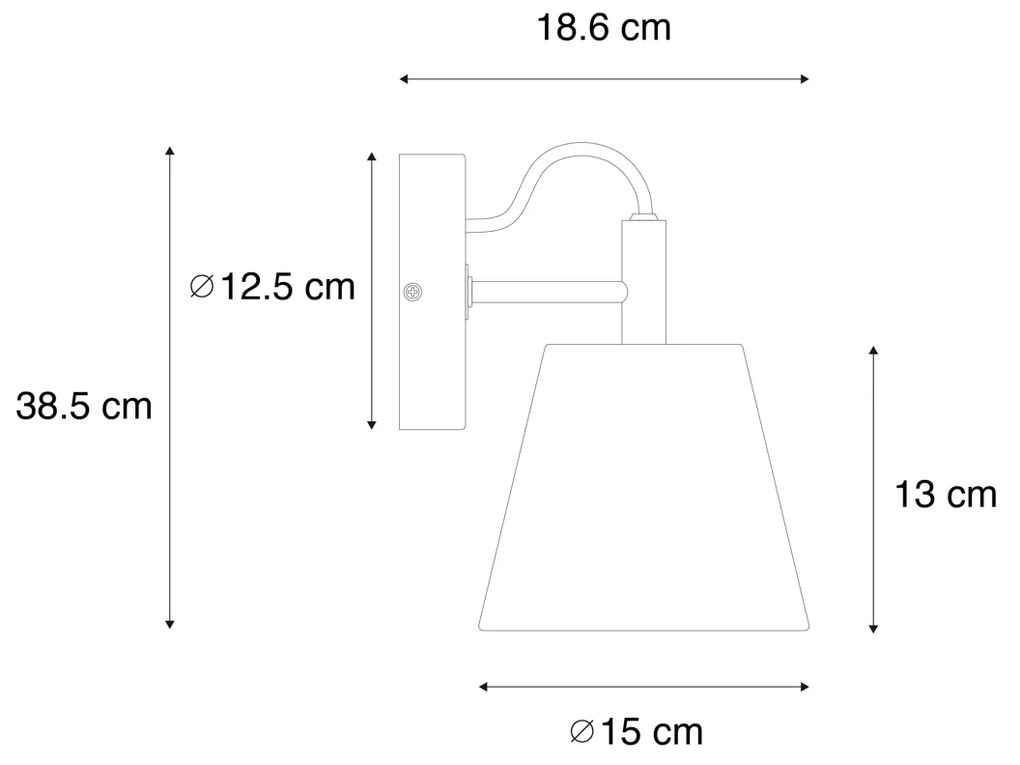 Rustykalna lampa ścienna drewniana z szarym - Cupy