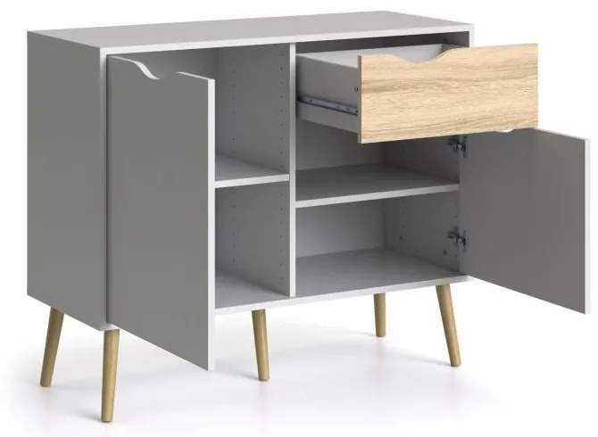Biała komoda OSLO 75387 z 1 szufladą