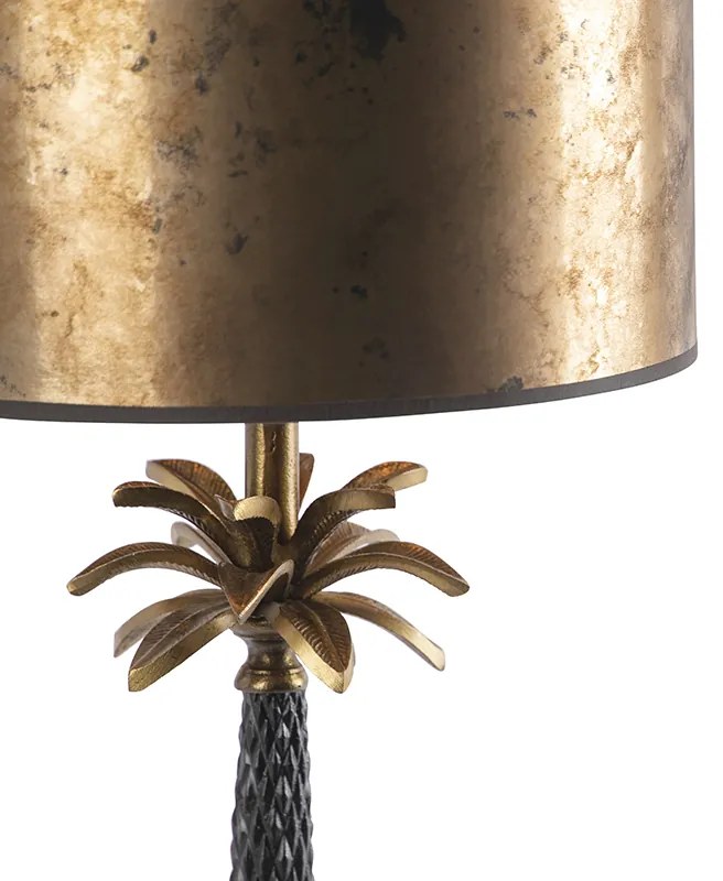 Lampa stołowa art deco brązowa z abażurem brązowym 35 cm - Areka ArtDeco Oswietlenie wewnetrzne