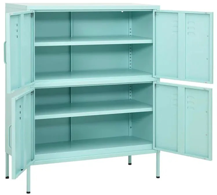 Miętowa stalowa szafka zamykana do garażu P3-A92