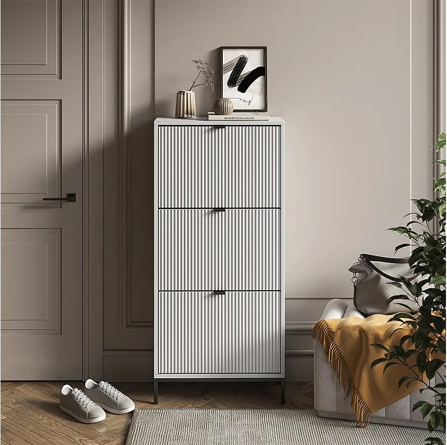 Wózek na buty biały 60x24x130 eliza