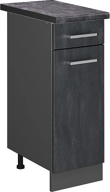 Szafka dolna do kuchni czarny beton 30x60x81.6 r-line