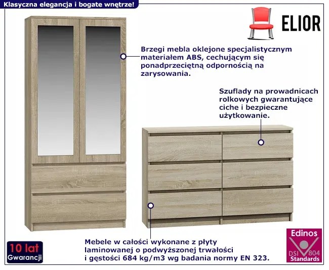 Zestaw szafa i komoda dąb sonoma N0-D57