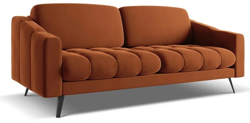 Pomarańczowa aksamitna sofa 202 cm Nalu – Makamii
