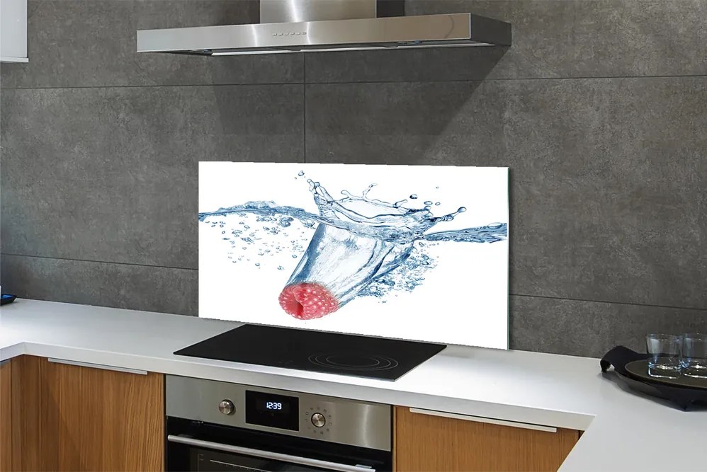 Szklany Panel Malina w Wodzie