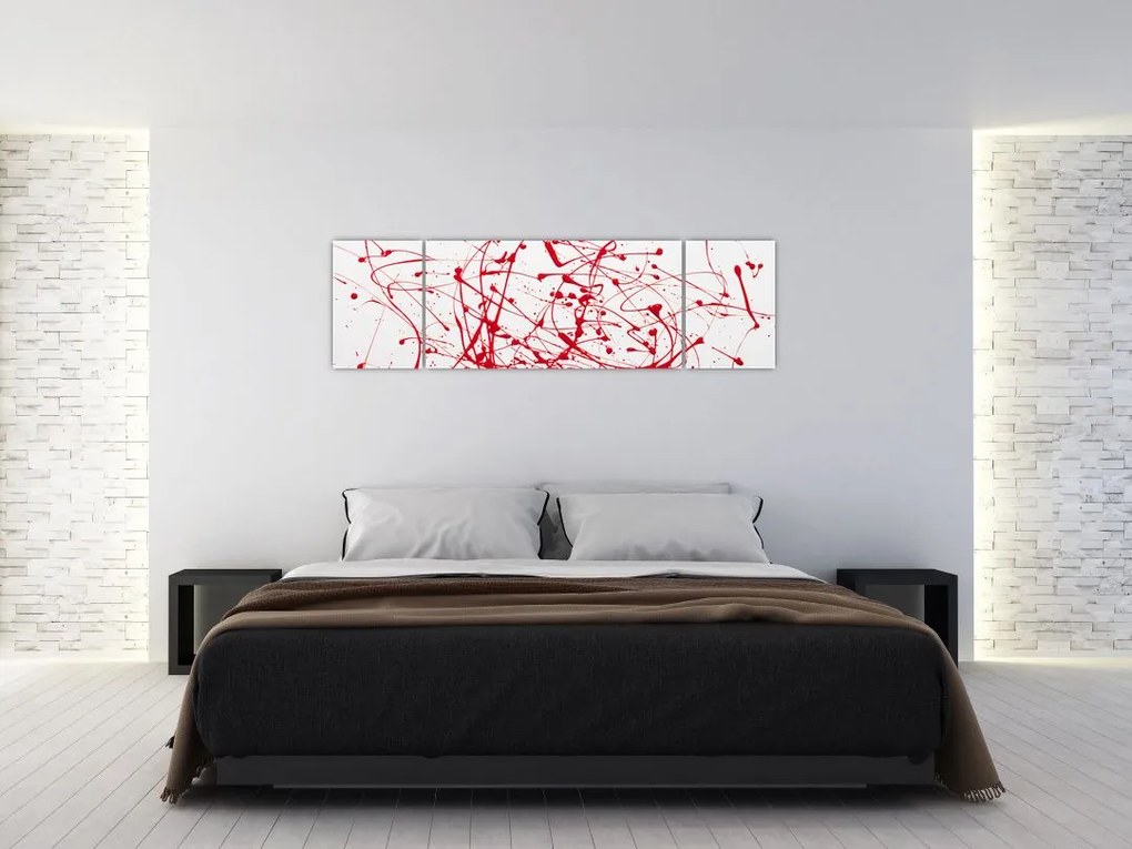 Obraz przy użyciu techniki drippingu (170x50 cm)