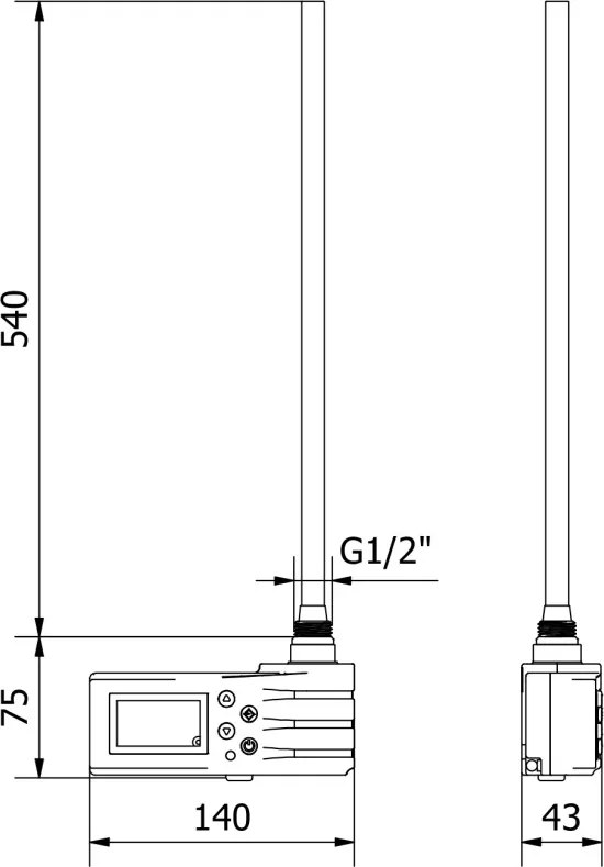 Mexen FA-J1229 grzałka elektryczna 600 W, czarna - W959-0600-70