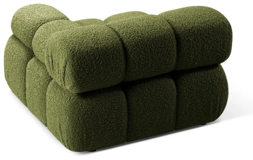 Zielony moduł sofy z materiału bouclé (prawostronny) Bellis – Micadoni Home