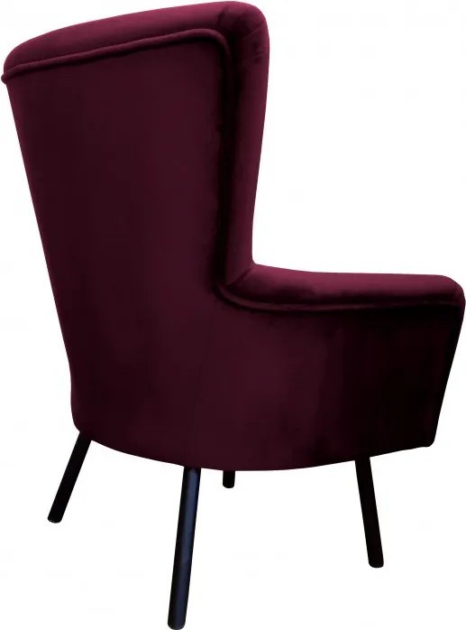Fotel TULIP tkanina Welur noga metalowa Uszak luksusowy komfort salonu : Kolor nogi - Czarna, Kolor tkaniny - VELVET - MG02