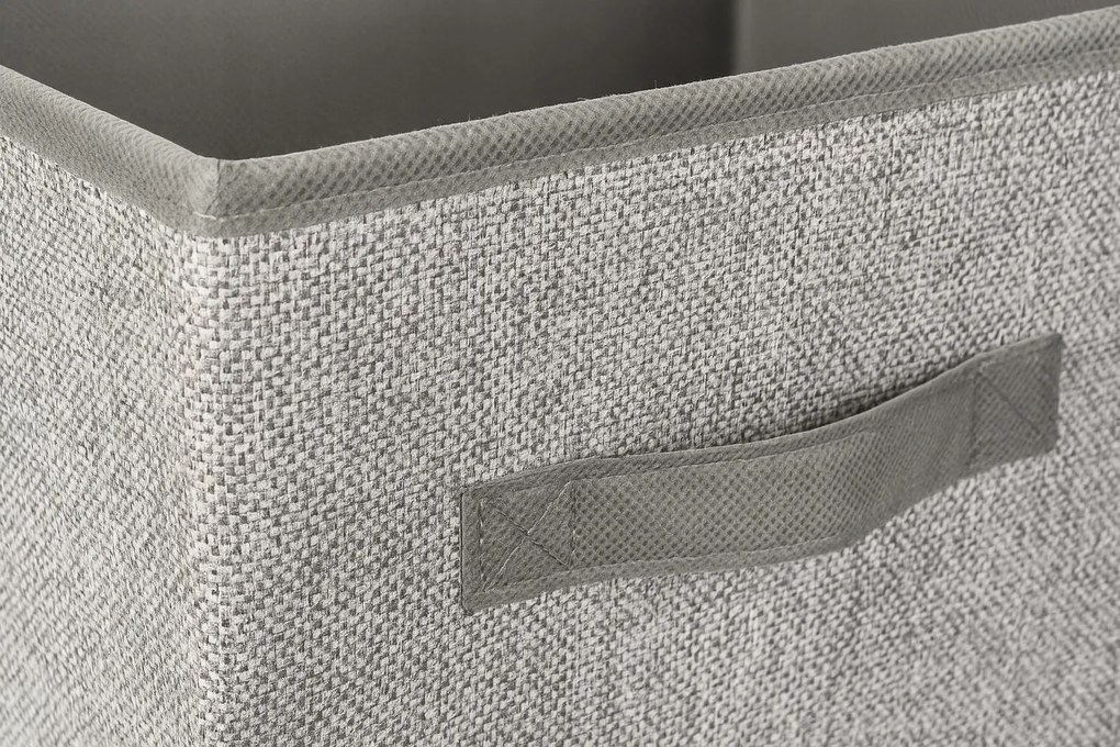 Organizer Tekstylny Kolor Szary Pudełko kosz 31x31x31 cm do Szafy Garderoby