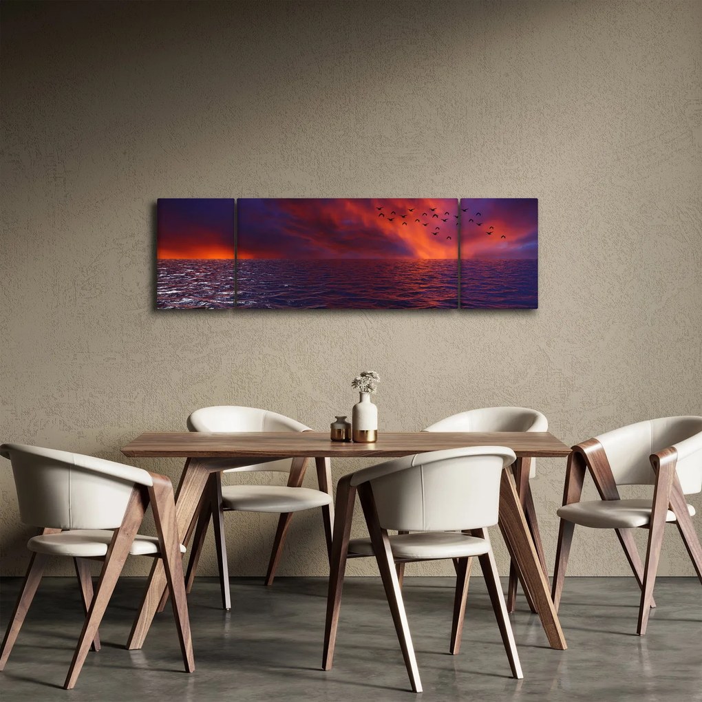 Obraz morza z ptakami (170x50 cm)