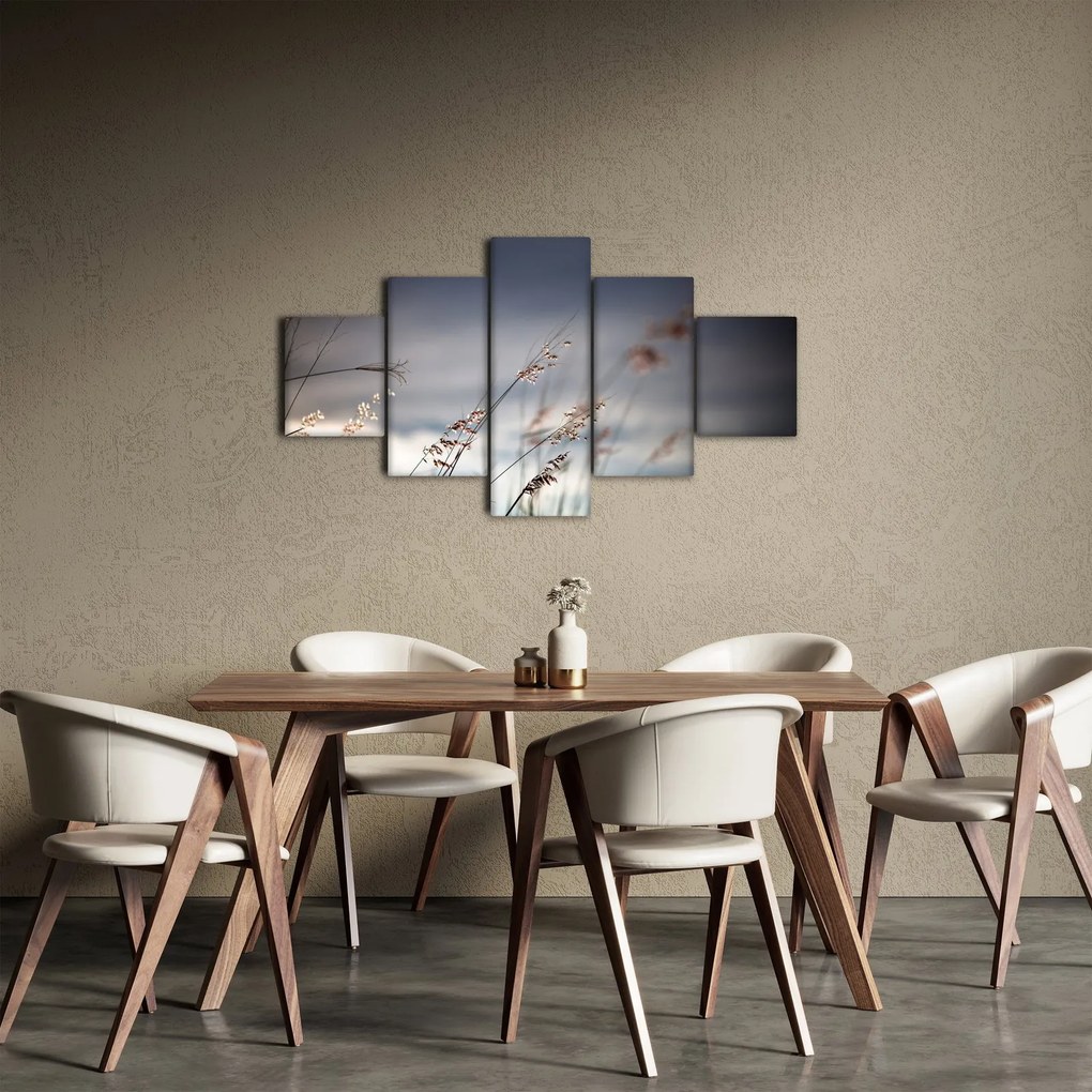 Obraz - Kwiaty polne nad jeziorem (125x70 cm)