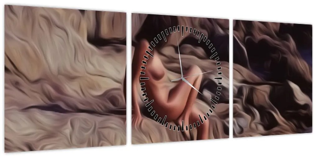 Obraz - Obraz kobiety (z zegarem) (90x30 cm)