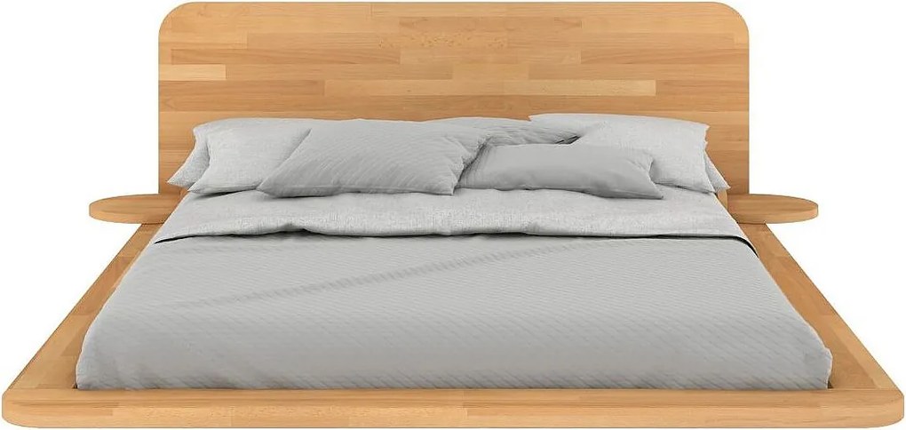 Łóżko lewitujące bukowe JAPANDIC / 140x200, kolor naturalny