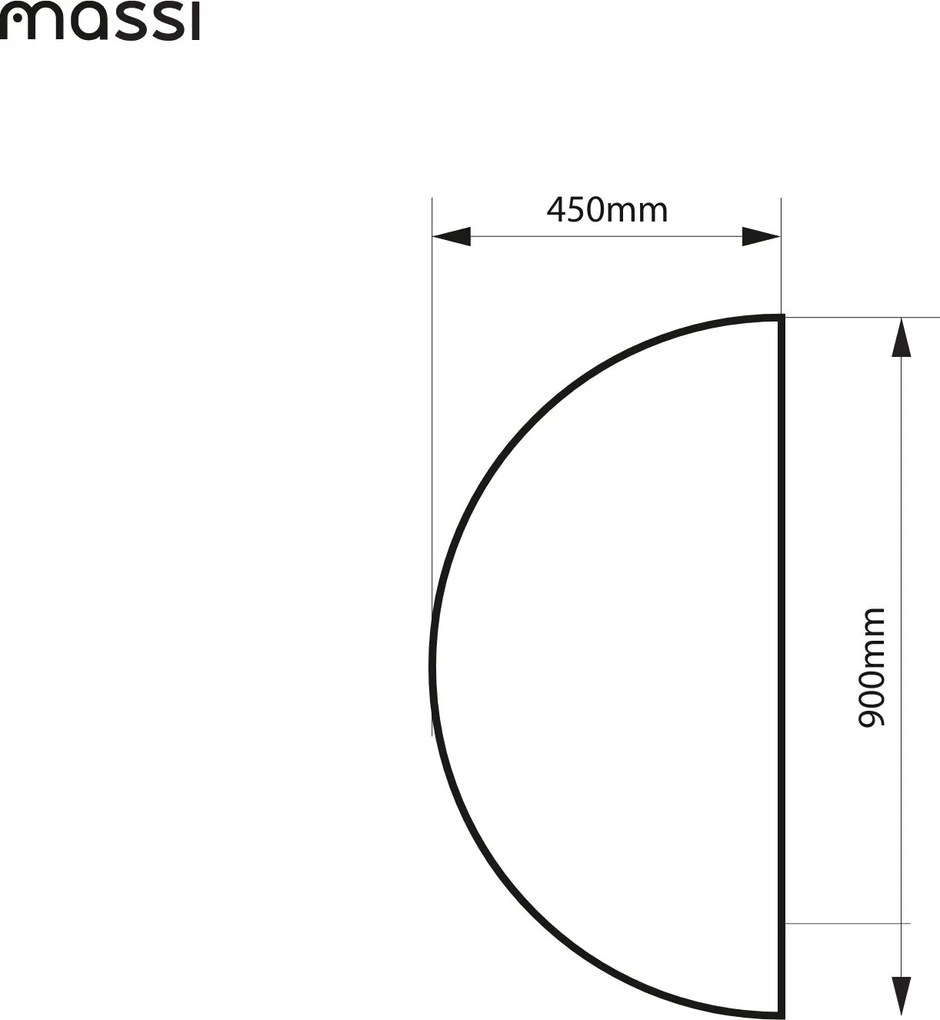 Lustro półokrągłe z podświetleniem MOON Half LED | Różne rozmiary | Różne kolory : Kolor tafli szkła - Brąz, Rozmiar - 90 x 45 cm