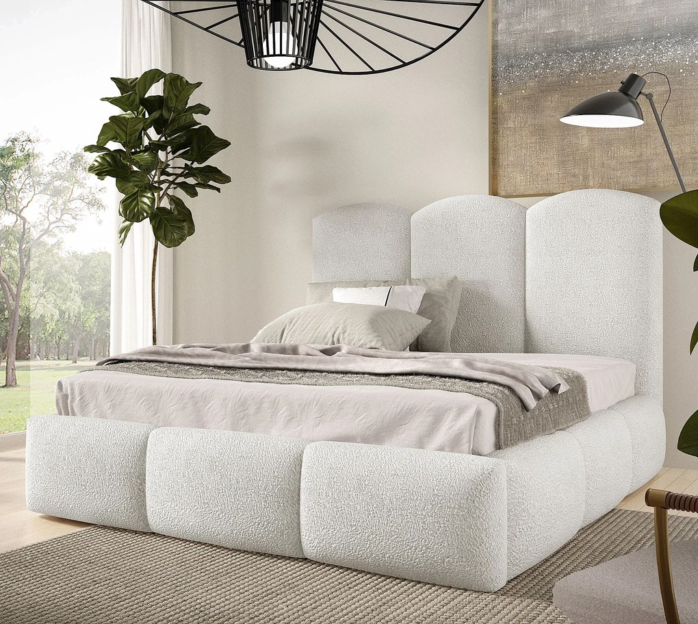 Białe łóżko chmurka z zagłówkiem 5 rozmiarów W2-F21