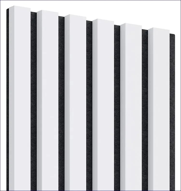 Akustyczne panele lamelowe 2 szt. biały mat E7-C67