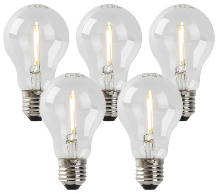 Zestaw 5 żarówek LED E27 A60 1W 80lm 2200K