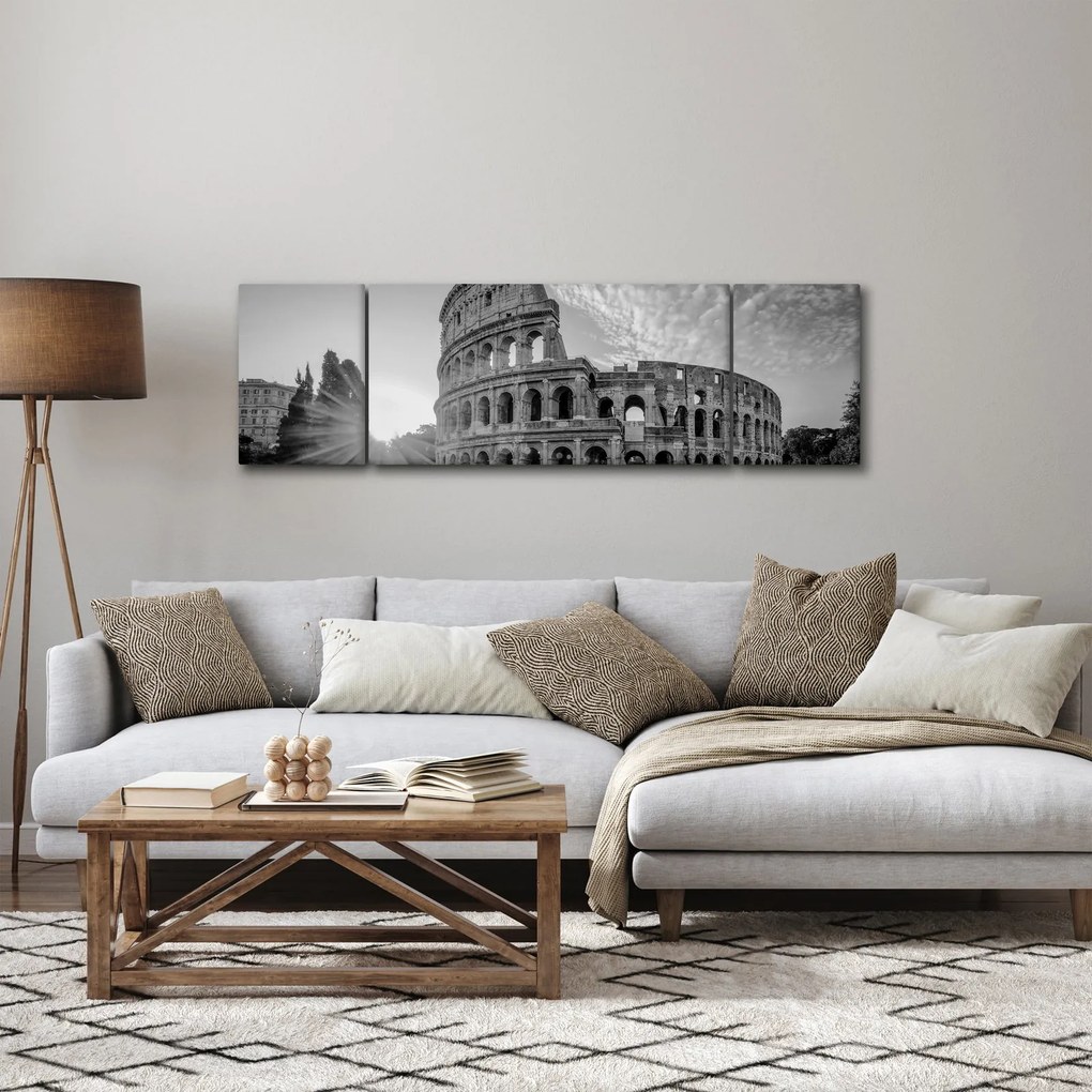 Obraz - Koloseum w Rzymie, czarno-biały (170x50 cm)