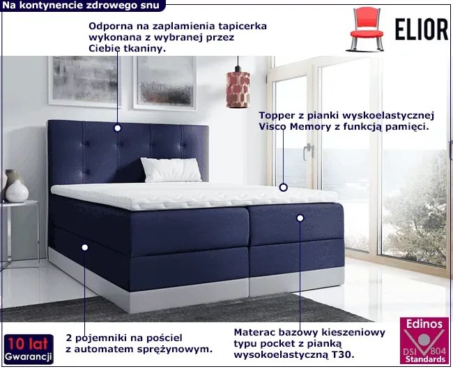 Łóżko kontynentalne 160x200 H2-S52