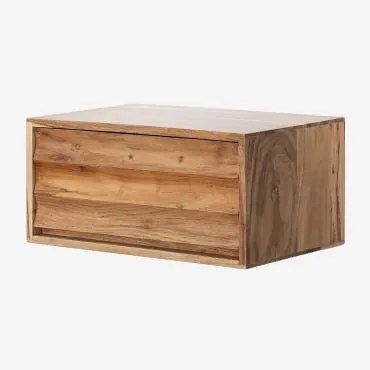 Pack 2 Prostokątnych, Wiszących Stolików Nocnych 55x35 Cm Z Drewna Akacjowego Petter Akacja Brąz - Sklum