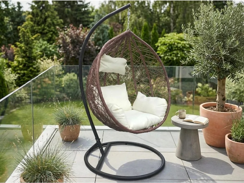 Brązowe wiszące krzesło KOKON