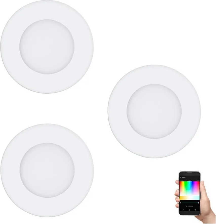 Eglo 32881-ZESTAW 3x LED RGB ściemnialne wpuszczane oprawy sufitowe FUEVA-C LED/3W/230V