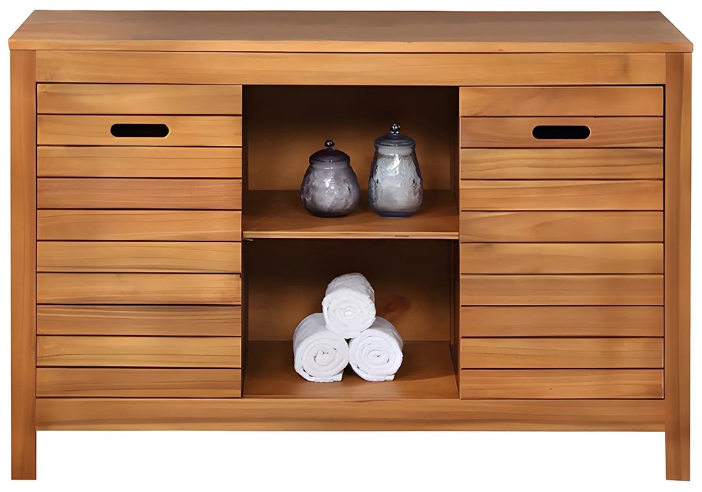 Szafka pod umywalkę z drewna akacjowego - 130 cm - PULUKAN