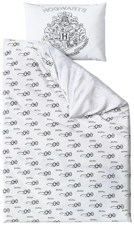 PrzytulneMieszkanie.pl PrzytulneMieszkanie.pl Pościel świecąca HARRY POTTER VISION biała Rozmiar pościeli: 70 x 90 cm | 140 x 200 cm