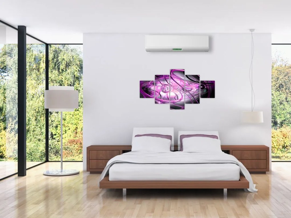 Obraz pięknej fioletowej abstrakcji (125x70 cm)