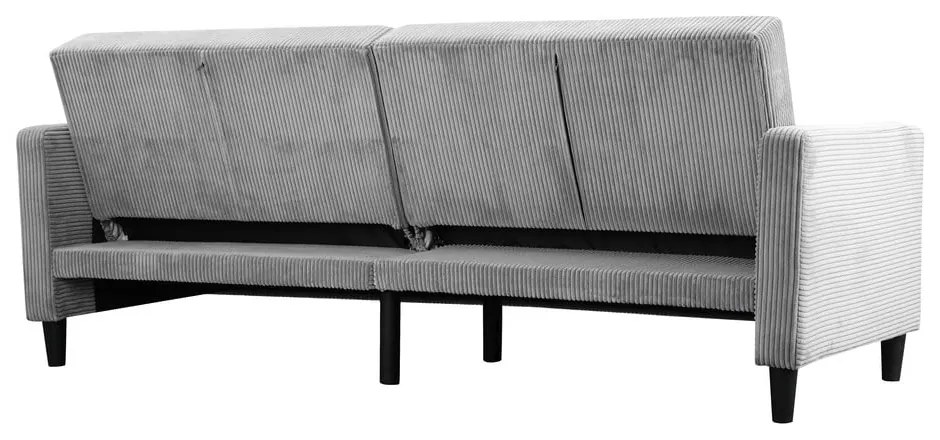 Jasnoszara sztruksowa rozkładana sofa 82 cm Hartford – Støraa