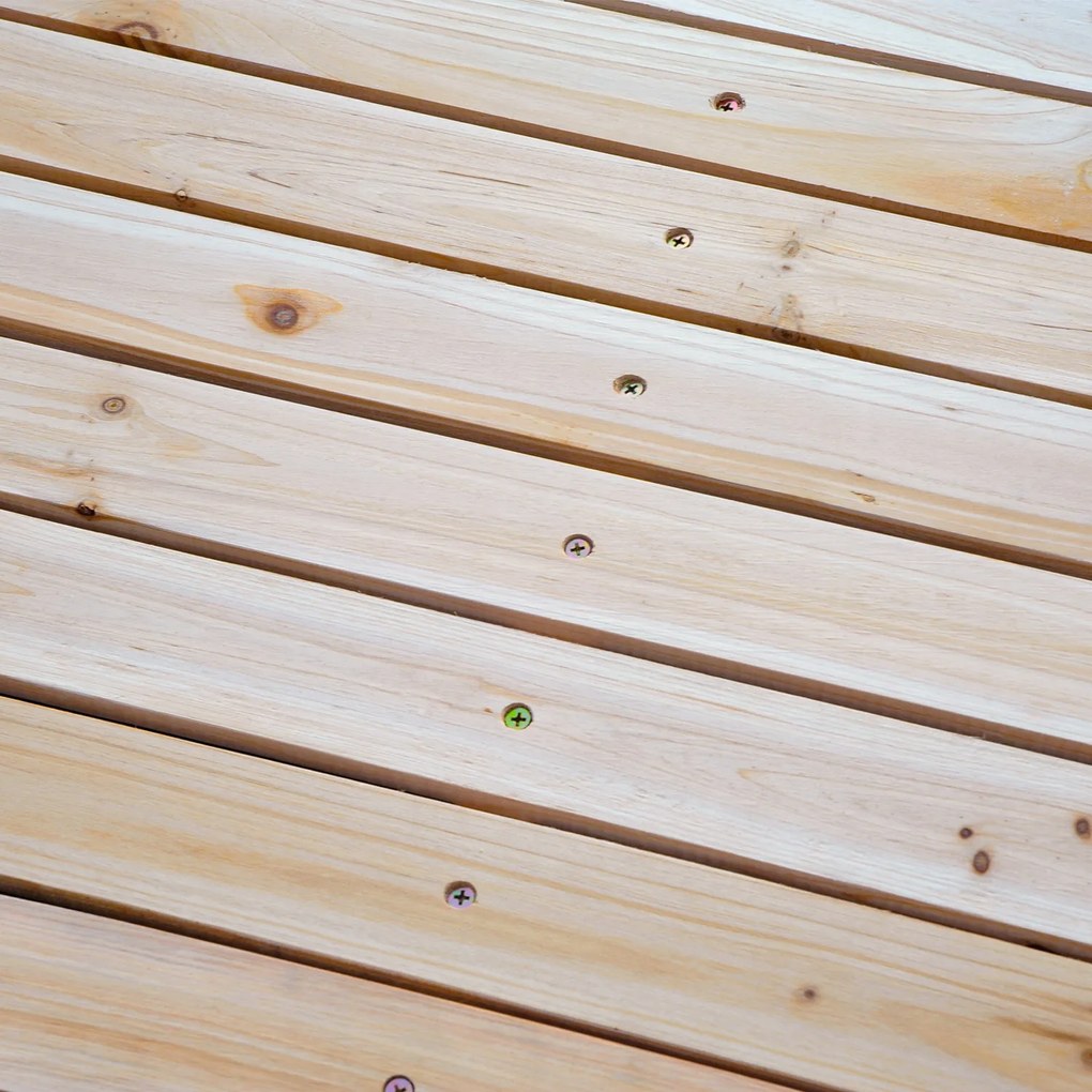 Outsunny Drewniany Most Ogrodowy z Balustradą Naturalny Lite Drewno Maks 180kg Dekoracyjny Mostek 152.5x67x48cm | Aosom PL