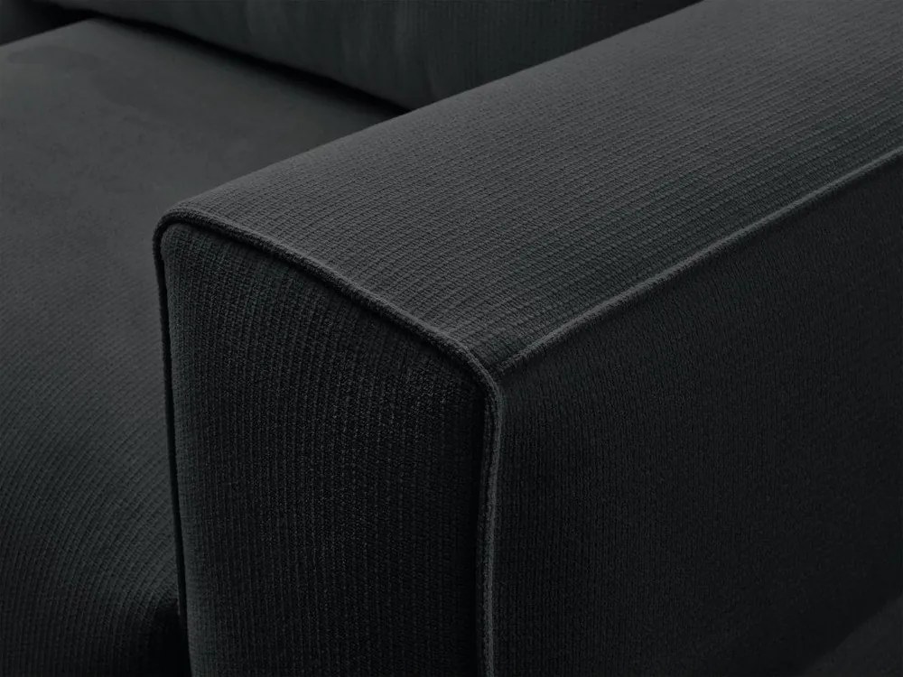 Czarna rozkładana/ze schowkiem sofa 265 cm Ezechiel – Bobochic Paris