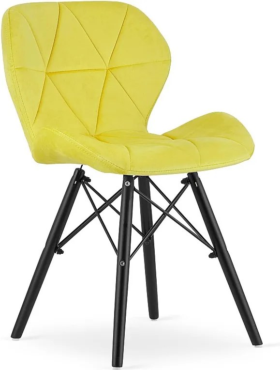 Krzesło Valora WAKO Velvet, żółte, czarne nogi, nowoczesny design