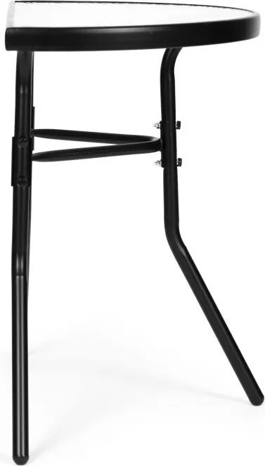 Szklany stolik ogrodowy półokrągły Tulum 090 - na balkon, taras, patio