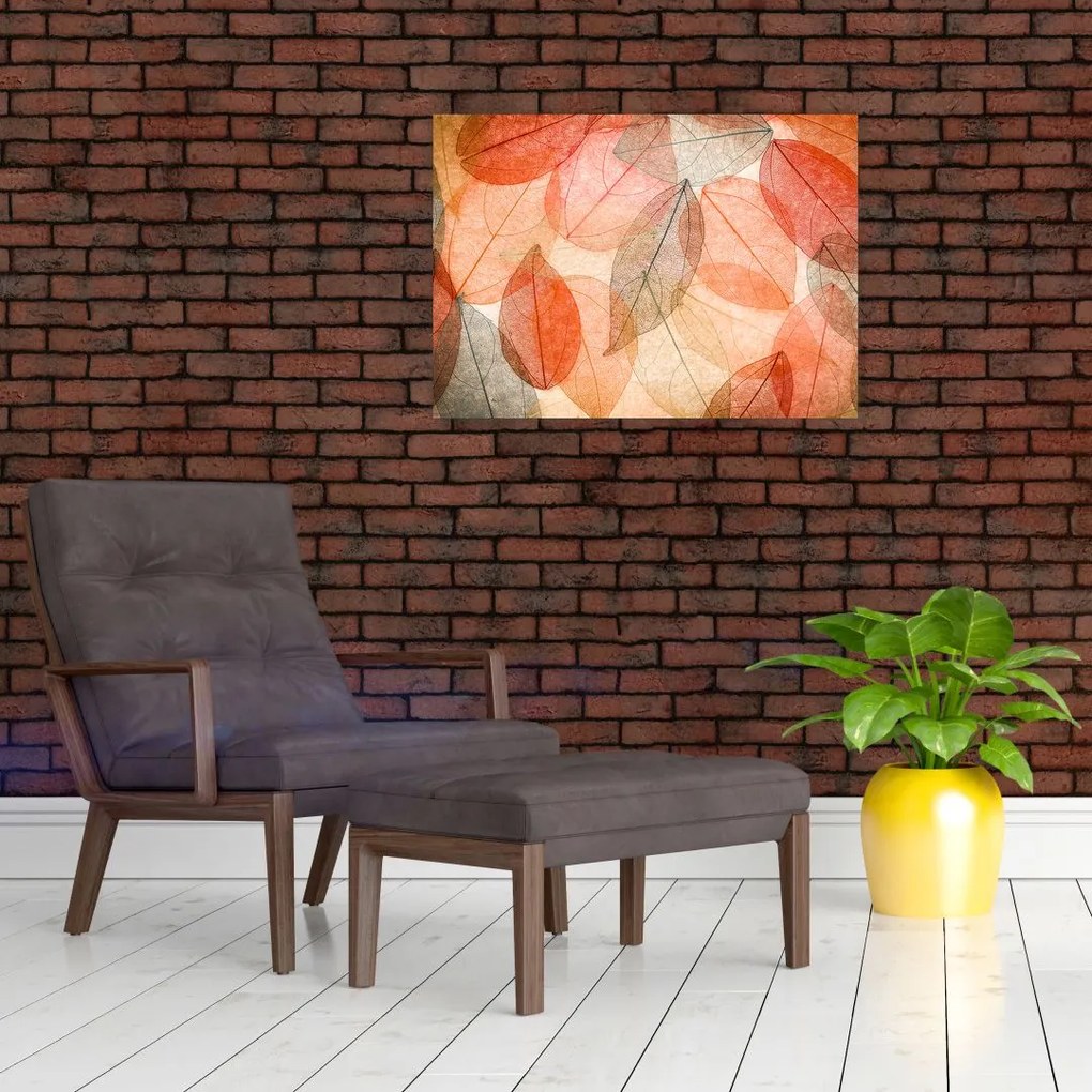 Obraz malowanych jesiennych liści (70x50 cm)